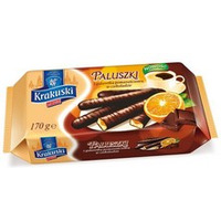 Ciastka BAHLSEN KRAKUSKI paluszki z galaretk� pomara�cza w czekoladzie 144g