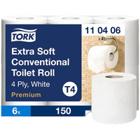 Papier toaletowy PREMIUM TORK bia�y 19m celuloza 110406 (6 rolek) ekstra soft SALE