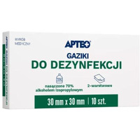 Gaziki do dezynfekcji nas�czone alkoholem Alcohol Pad, 10 sztuk 30x30mm