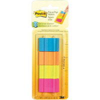 Znaczniki POST-IT w podajniku (672-P1), papier, 25, 4x38mm, 4x50 kart., mix kolor�w neonowy