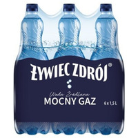 Woda �YWIEC ZDR�J 1.5l mocno gazowana zgrzewka 6 szt. KAUCJA
