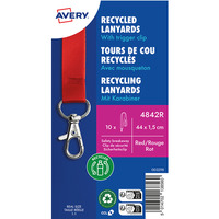 Smycze z recyklingowanego PET, 10 szt., 15 440 mm, czerwone, 4842R