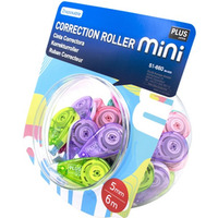 Korektor w ta�mie mini WH-505-50P, 5mm x 6m - s�oik 50 szt kolory pastelowe, 51660 PLUS