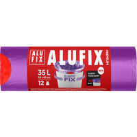 Worki na �mieci ALUFIX Elastic Fix, LDPE, 53x60cm, 35l, 12 szt., fioletowe