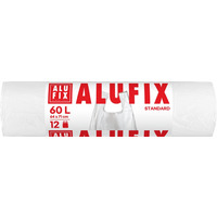 Worki na �mieci ALUFIX, z uszami, HDPE, 64x71cm, 60l, 12 szt., bia�e