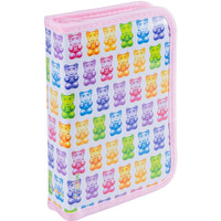 Pi�rnik szkolny GIMBOO, z wyposa�eniem, 1 komora, 1 przek�adka, Colorful Teddy Bears, pastelowy r�owy