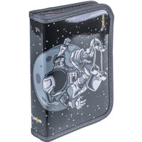 Pi�rnik szkolny GIMBOO, z wyposa�eniem, 1 komora, 1 przek�adka, Astronaut, czarny