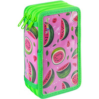 Pi�rnik szkolny GIMBOO, z wyposa�eniem, 3 komory, Watermelon, zielony