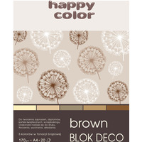 Blok Deco Brown A4, 170g, 20 ark, 5 kol. tonacja brzowa, Happy Color HA 3717 2030-072