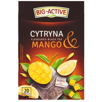 Herbata BIG-ACTIVE Cytryna & Mango 20 torebek/40g z kawakami owocw czarna