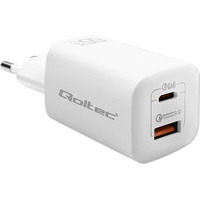 �adowarka sieciowa 65W GaN ULTRA | 5-20V | 2.25-3.25A | 1 x USB typ C PD | 1 x USB QC 3.0 | Bia�a