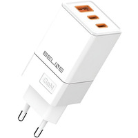 �adowarka siciowa 65W GaN 2xUSB-C+USB-A bez kabla Bia�a