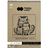 Szkicownik na spirali Mody Artysta, A4, 60 ark, 80/90g, Happy Color HA 3809 2030-M60