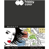 Blok do markerw, ART, 100g, A4, 25 ark, Happy Color HA 3710 2030-A25