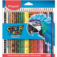 Kredki COLORPEPS ANIMALS trjktne 24 kolorw 832224 MAPED