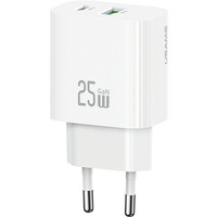 �adowarka sieciowa 25W 1xUSB-A 1xUSB-A fast charging Bia�a