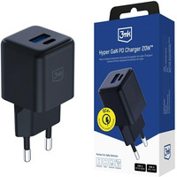 �adowarka sieciowa Hyper GaN 20W 1xUSB-A 1xUSB-C PD QC4+ czarna