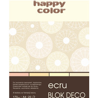 Blok Deco Ecru A4, 170g, 20 ark, 4 kol., Happy Color HA 3717 2030-092