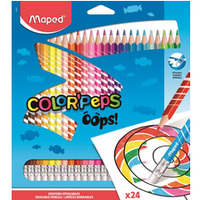 Kredki trjktne cieralne z gumk COLORPAPS OOPS 24 szt. 832824