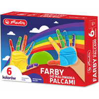 Farby do malowania palcami 6 kolorw 9575648 Herlitz