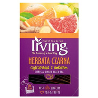 Herbata IRVING cytrusowa z imbirem 20 kopert 1,5g czarna