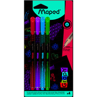 Cienkopis GRAPH PEPS DECO kolory fancy 4 szt blister Maped 749043