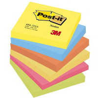 Bloczek samoprzylepny POST-IT (654-TFEN), 76x76mm, 6x100 kart., paleta energetyczna