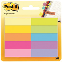 Zakadki indeksujce POST-IT (670-10AB), papier, 12, 7x44, 4mm, 10x50 kart., mix kolorw, 3M-UU011061478