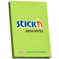 Bloczek STICKN 76x51mm zielony neon 100k 21163 STICKN