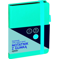 Notatnik z gumk A6 czarny kratka 150-1399 GRAND