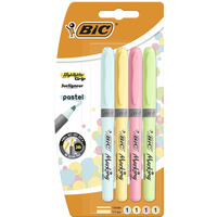 Zakrelacze BIC Highlighter Grip Pastel mix Blister 4szt, 964859