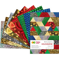Blok HOLOGRAPHIC A4, 10 ark, 70g, 5 kolorw, 5 motyww, Happy Color HA 3807 2030-HO