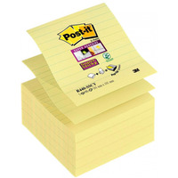 Karteczki samoprzylepne POST-IT Super Sticky Z-Notes XL w lini (R440-SSCY), 101x101mm, 5x90 kart., te