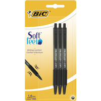 Długopis BIC Soft Feel czarny Blister 3szt, 837395