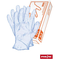 Rękawice winylowe M (100) niebieskie REIS EN420