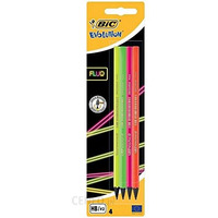 Zestaw Owek bez gumki 4 szt. mix Evolution Fluo 650 HB Blister BIC 940758