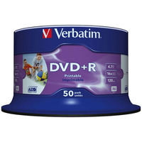 Pyta DVD+R VERBATIM 43512 16x 4, 7GB (50) cake AZO Wide Inkjet Printable