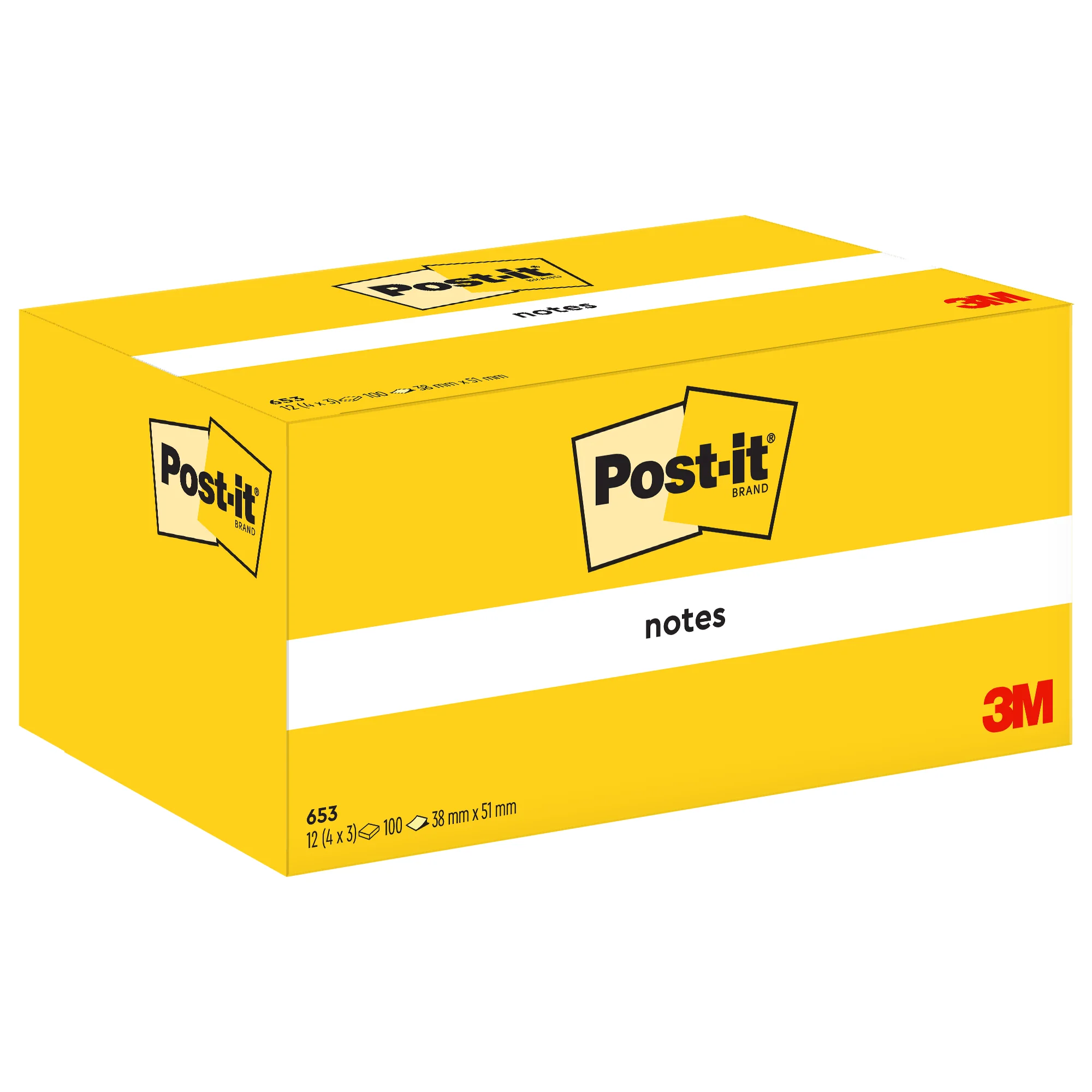 Bloczki 3M POST-IT 653 38x51mm te 3x100kartek FT510060476