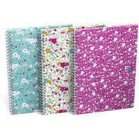 Koonotatnik B5 60 kartek, linia / tagi, FLORAL, OXFORD, 400094959