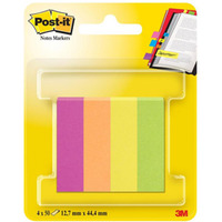 Znaczniki POST-IT (670-4-POP), papier, 12, 7x44, 4mm, 4x50 kart., zawieszka, mix kolorw