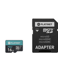Karta pamici Micro SDhc + adapter 16GB class10 UIII 90MB/s Platinet PMMSD16UI
