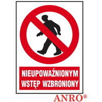 Naklejka NIEUPOWANIONYM WSTP WZBRONIONY 220X300 Z-02Z1 ANPRO (X)