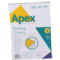 APEX okadki do bindowania PVC (przezroczyste) A4 op. 100szt. 6500001 FELLOWES