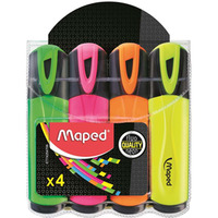 Zakrelacz FLUO PEPS mix kolorw 4szt etui z zawieszk MAPED 742547