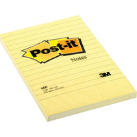 Bloczek samoprzylepny POST-IT w lini (660), 102x152mm, 1x100 kart., ty