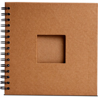 Album na spirali z okienkiem, 20x20cm, 30 ark, brzowe eco, 180g/m2, Happy Color HA 7631 2020-WE30