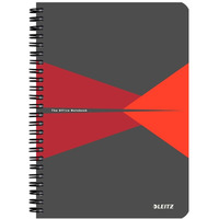 Koonotatnik Office Card A5, w linie, czerwony Leitz, 44590025