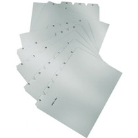 Przekadki HAN Kartei, PP, A4, do kartoteki, A-Z, 25 kart, szare HN984-13