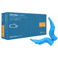 Rkawice nitrylowe XS (100) niebieskie bezpudrowe MERCATOR 8%VAT