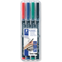 Foliopis Lumocolor, B, wodoodporny, zestaw 4 kol. (2, 3, 5, 9) w etui box, Staedtler S 314 WP4